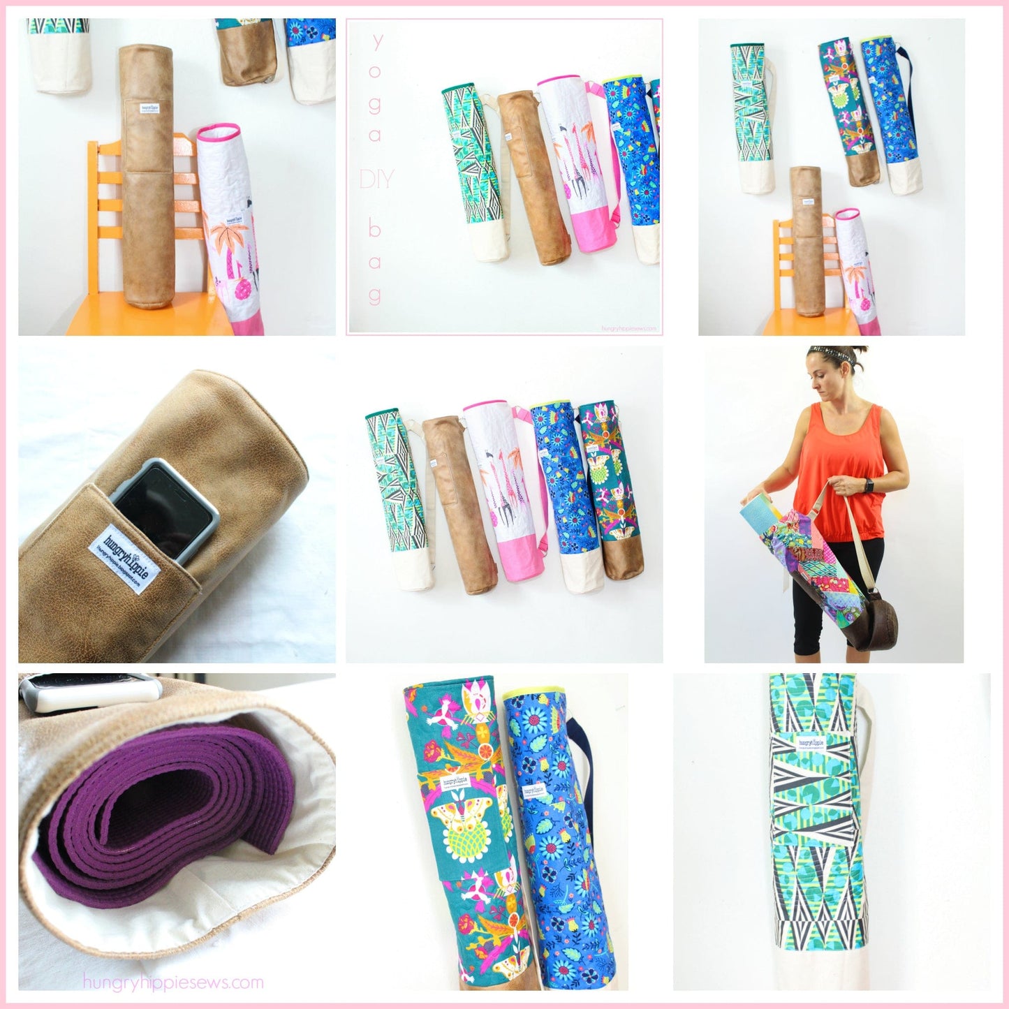 DIY yoga bag sewing pattern examples