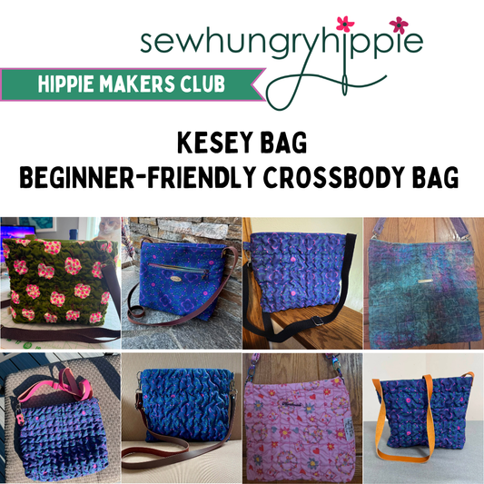 Kesey Bag beginner-friendly crossbody bag sewing pattern by Sew Hungry Hippie
