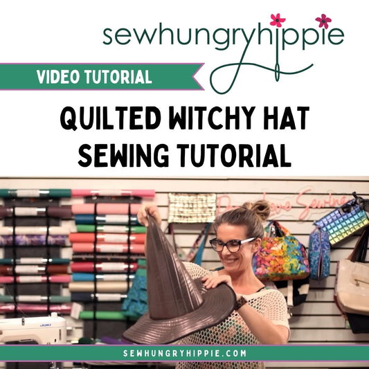 Quilted witchy hat sewing tutorial using SHH Soft Vinyl and quilting cotton