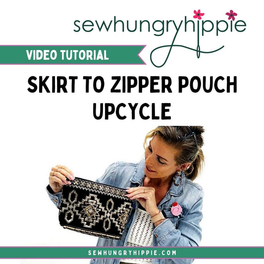 Skirt to Zipper Pouch Upcycle