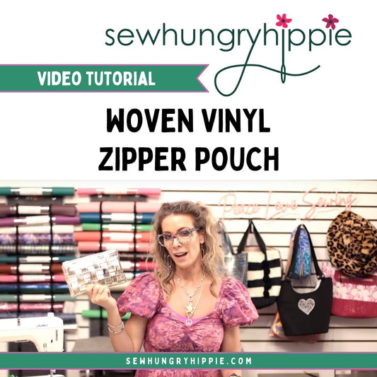 Woven vinyl zipper pouch sewing tutorial using SHH Soft Vinyl and Mx Domestic Magic Weaver tool