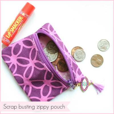 How to Sew a Zippy Pouch with scrap fabric