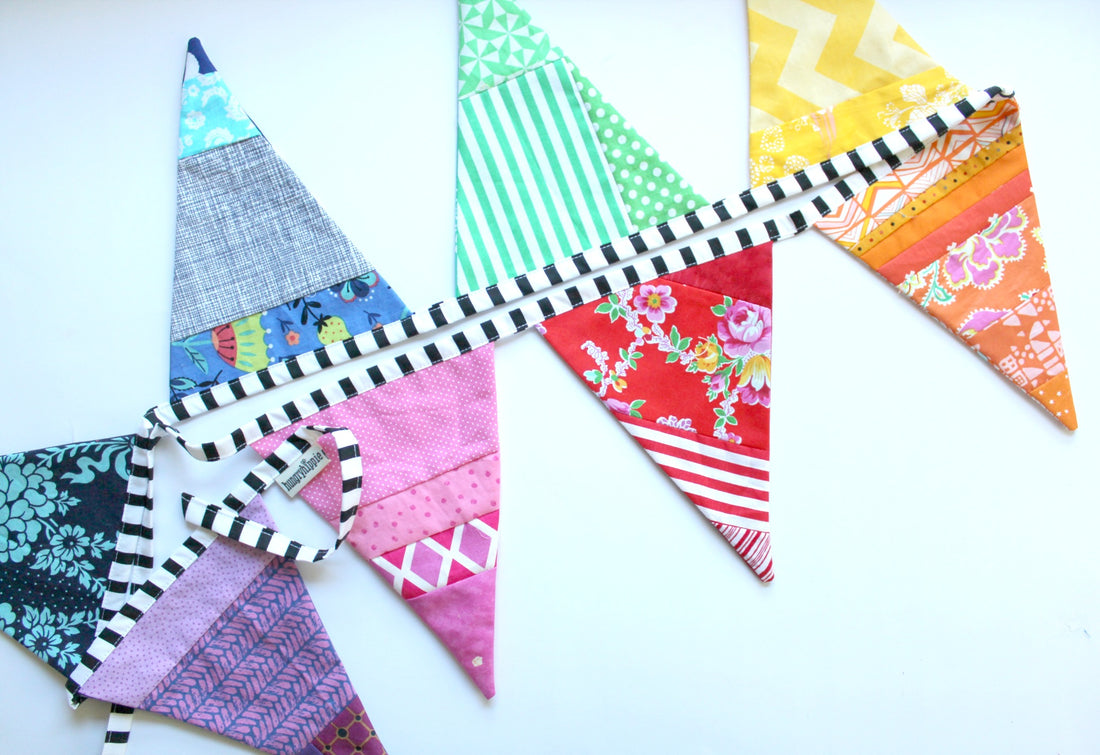 Easy bunting tutorial with pattern pieces