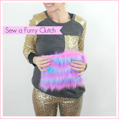 How to sew a faux fur clutch