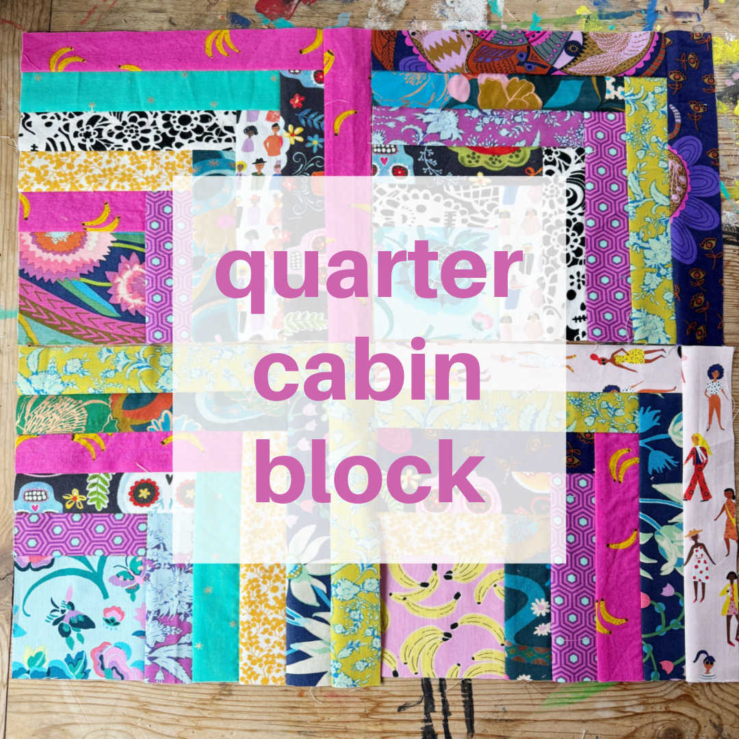 Quarter Cabin Block tutorial for quilts and such