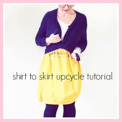 Sweatshirt to Skirt upcycle tutorial