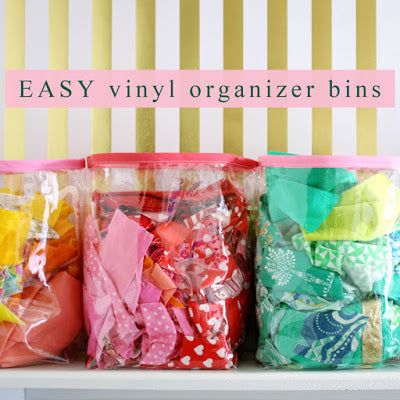 Vinyl Bin Organizers DIY tutorial