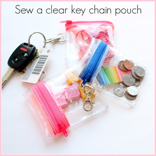How to sew a see through Key Chain vinyl zipper pouch