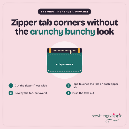 4 Tips for Zipper Tab Corners Without the Crunchy Bunchy Look