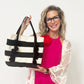 Cream and Black Striped Tote KIT