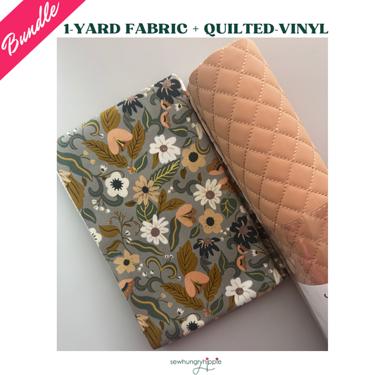 Peachy Garden Bundle – Fabric & Quilted Vinyl Bag Making Set | Sew Hungry Hippie