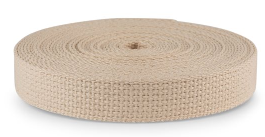 Natural woven cotton webbing 1.5”  per yard