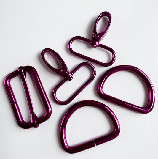 Sew Hungry Hippie 1.5 Inch Hardware Pack – Hot Pink
