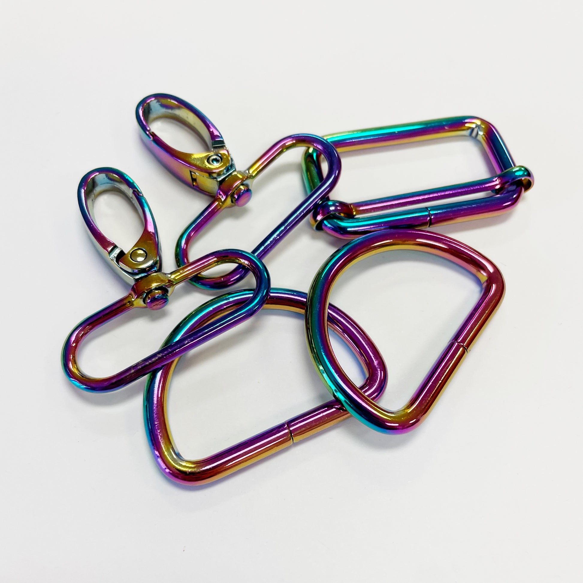 Sew Lovely Jubbly 1.5 inch Swivel Snap Hook 38mm Hardware Rainbow  Iridescent for Bag and Purse Making - Set of 2