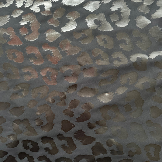 Stretch Fabric - Yogawear - Black Leopard Foil