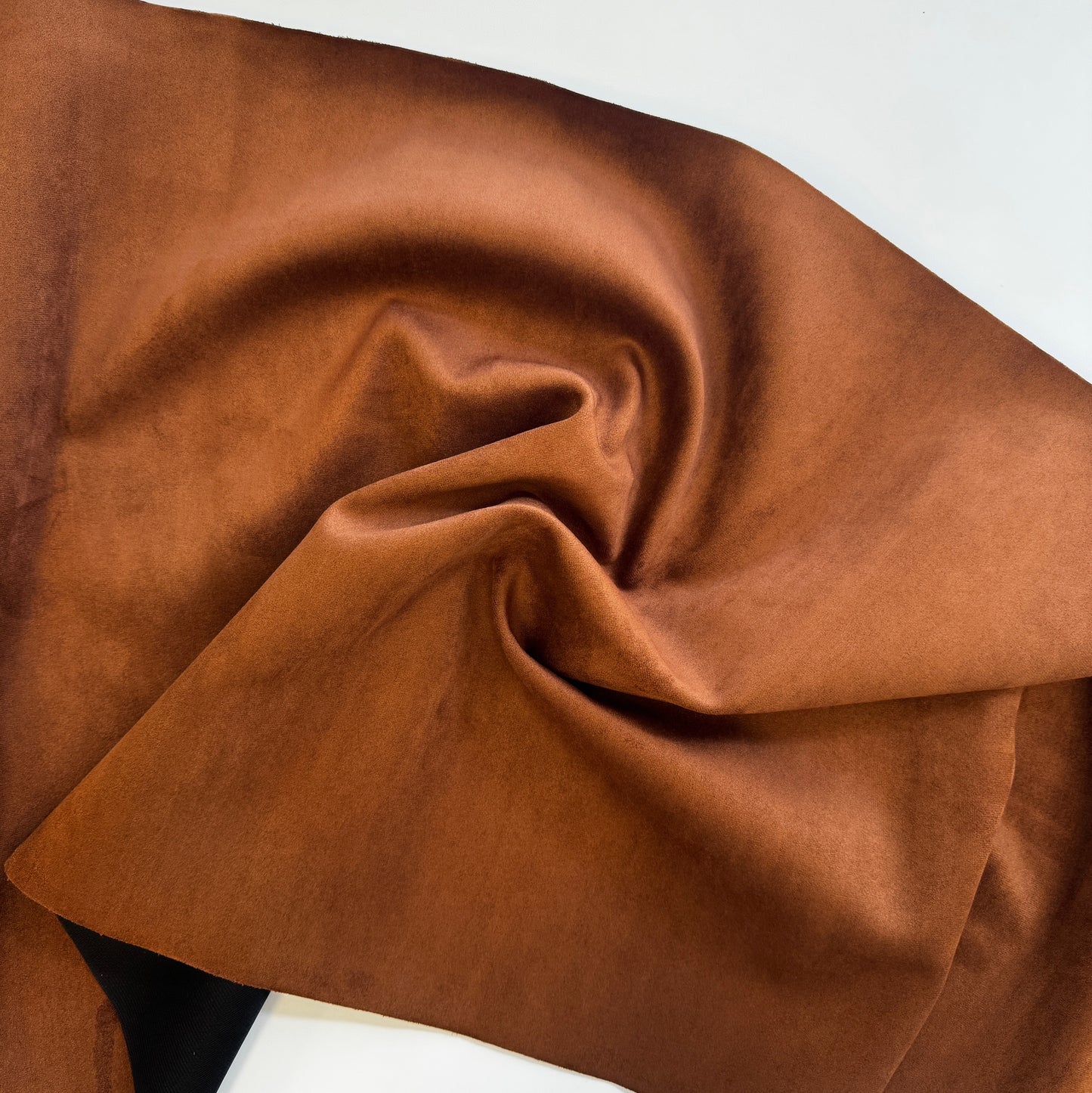 Faux Suede Cognac Brown Fabric – 18" x 54" Roll | Soft Vegan Leather for Bag Making & Sewing