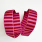 Jacquard Woven Stripe Webbing –Pink 1" Wide