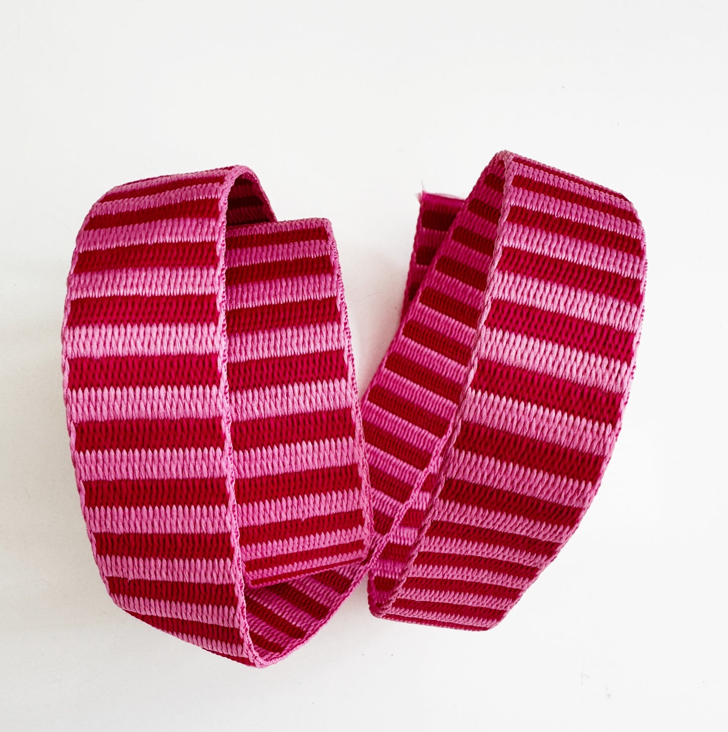 Jacquard Woven Stripe Webbing –Pink 1" Wide