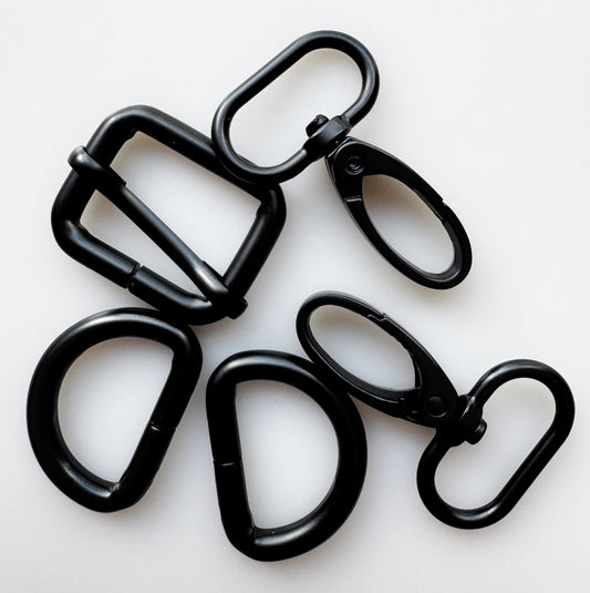 Sew Hungry Hippie Black 1" Hardware Pack