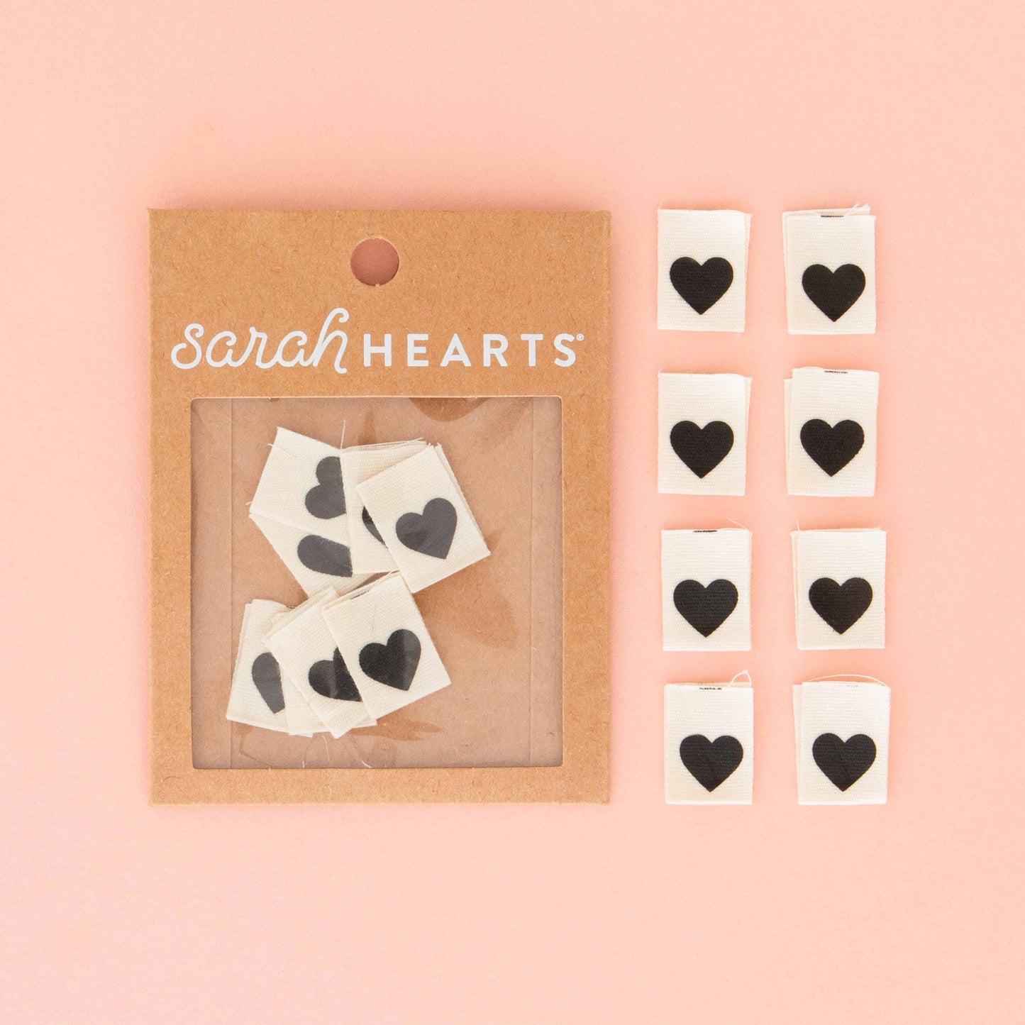 Black Heart Organic Cotton Sewing Labels