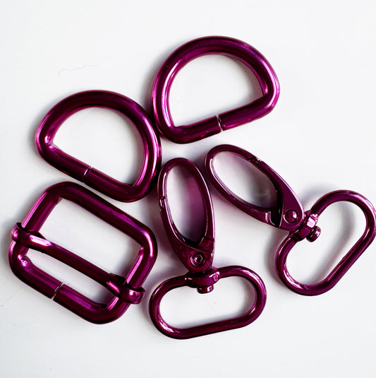 Sew Hungry Hippie 1 Inch Hardware Pack – Hot Pink