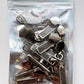20-pack silver zipper pulls for #5 zipper tape, durable hardware for handbags, wallets, and sewing projects.