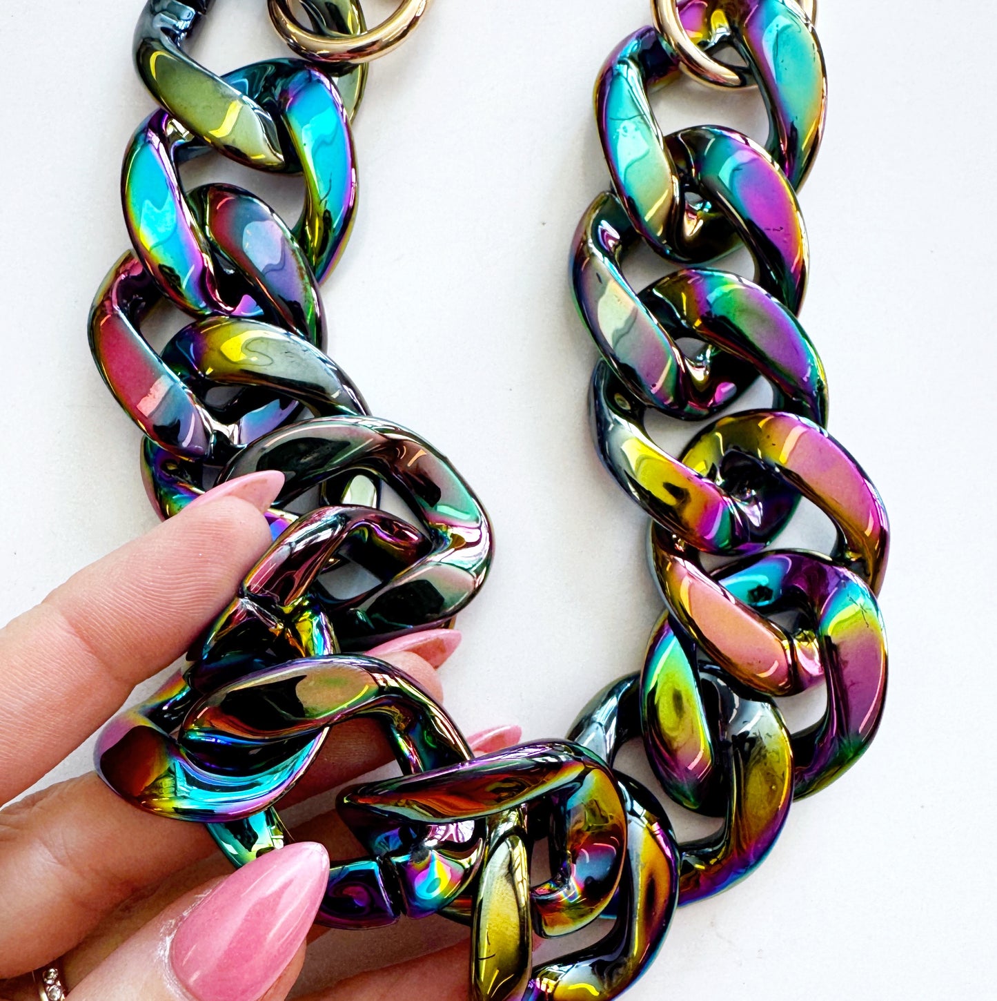 Acrylic Bag Chain - Oil Slick color