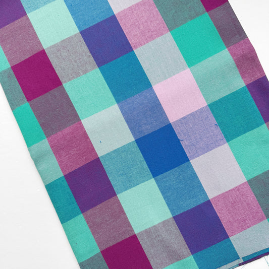 Anna Maria Plaid Sea per yard