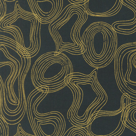  Sunlit Ruins Metallic Nightfall Shadow Grove fabric by Jessica Rose for Moda Fabrics. 