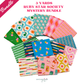 Collection of colorful fabric squares with '3 Yards Ruby Star Society Mystery Bundle' text on a white background.