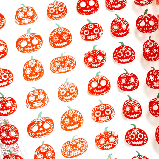 Happy Cute Jack-O-Lanterns TPU Vinyl for sewing