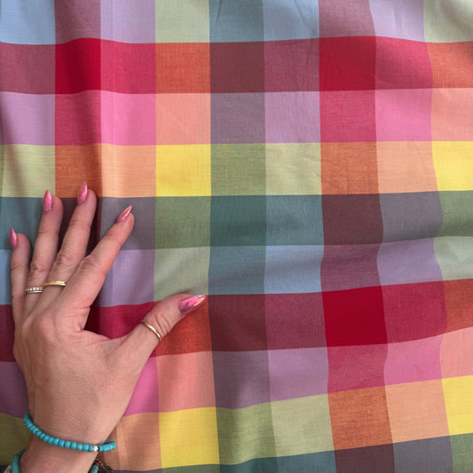 Cheerful Check Multi Cotton Fabric by Art Gallery