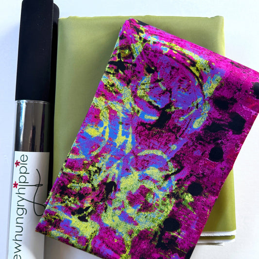 Twill Bonded Poly + Faux Suede + yard of Marcia Derse Fabric