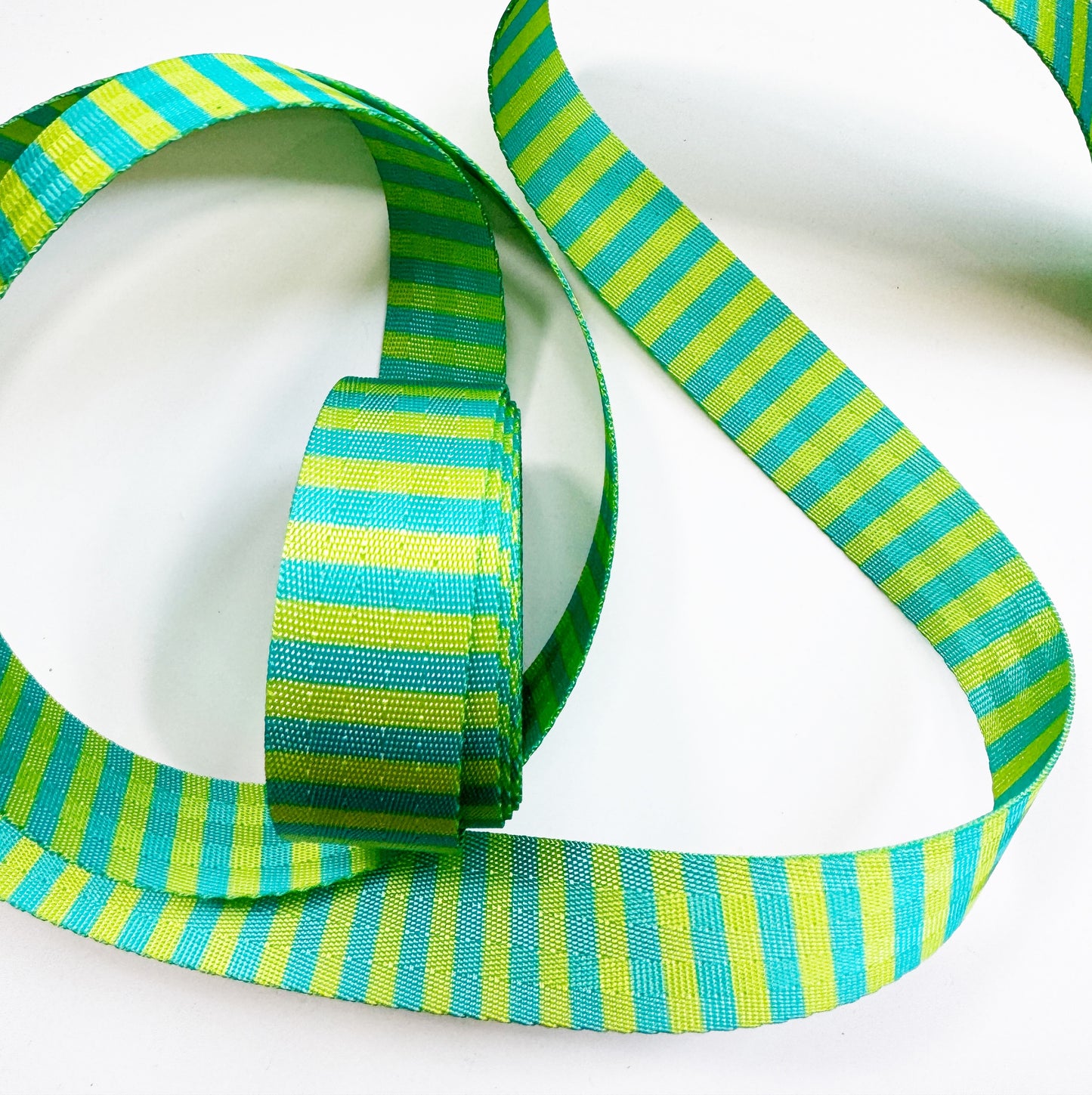 Lime Zest stripes seatbelt webbing 5 YDS 1.5" width