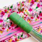 Pink floral butterfly cotton fabric with green cork roll and pink zipper tape bundle for bag making and sewing projects