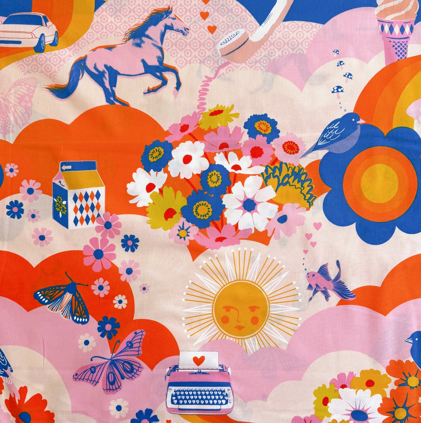 Best Day Ever orange Ruby Star fabric