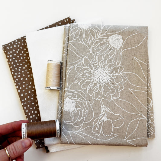 Canvas Linen + 2 yds fabric + spool of thread