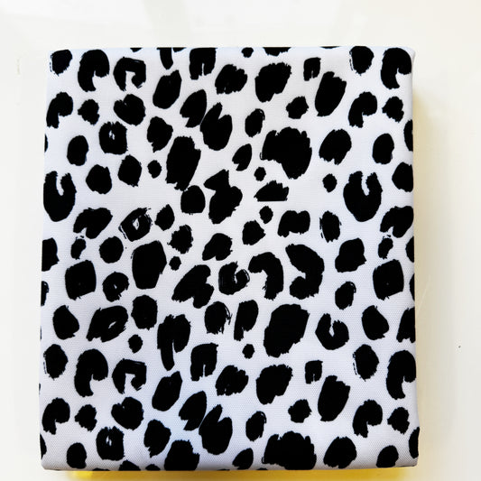 Water Resistant Canvas Black and White Leopard