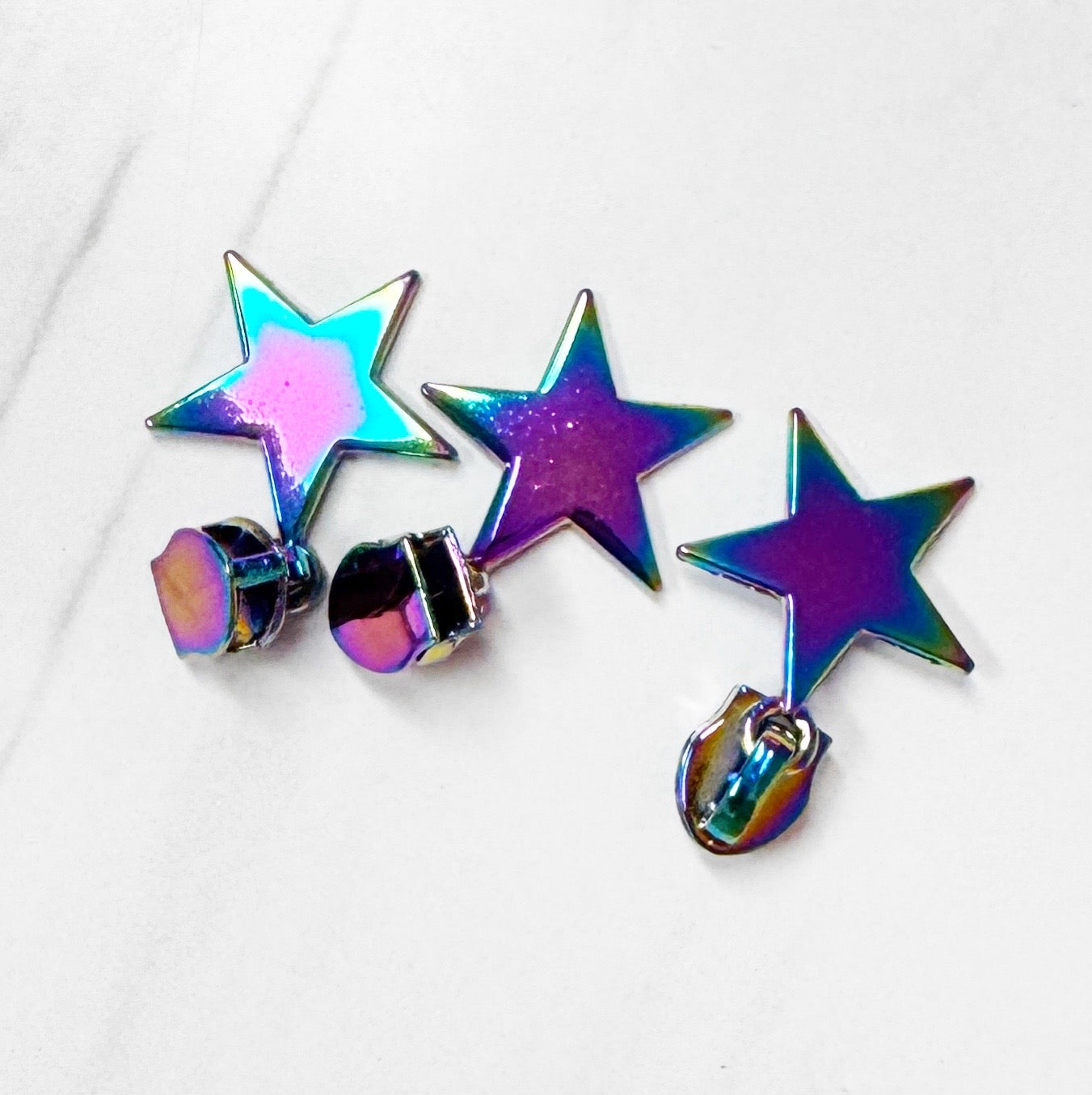 Rainbow STAR Zipper Pulls pack of 3