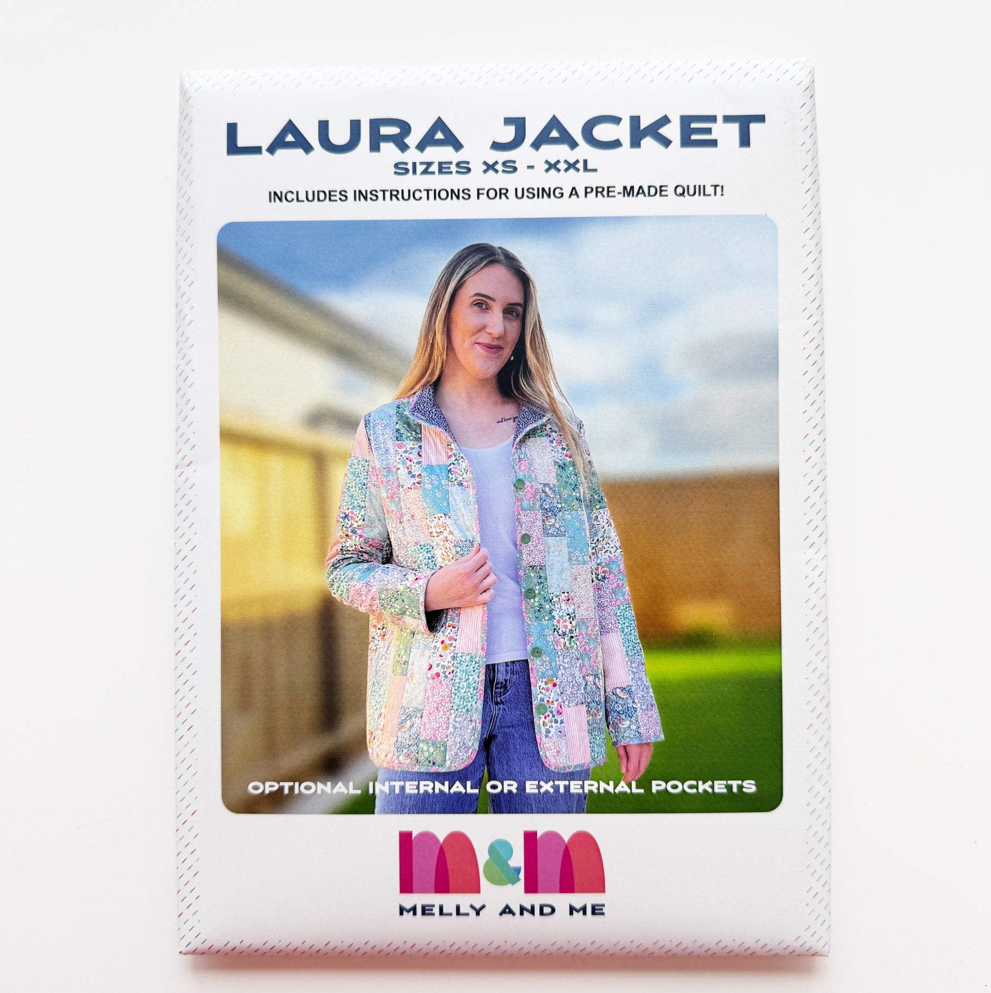 Patchwork quilt coat jacket made from pastel floral and geometric cotton fabrics in soft mixed prints