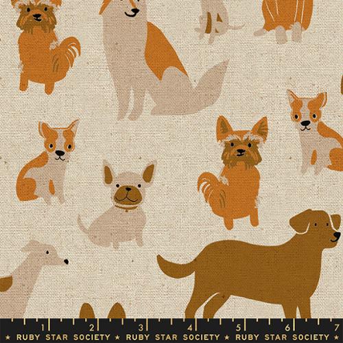 Dog Park Canvas Linen 1 YARD PREORDER