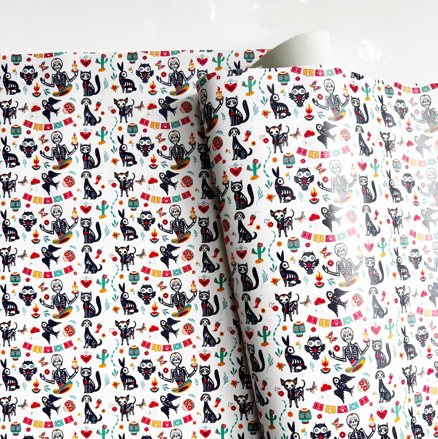 Fiesta Sugar Skulls printed vinyl 18x56