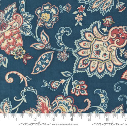 Sandalwood Paisley Indigo per yard