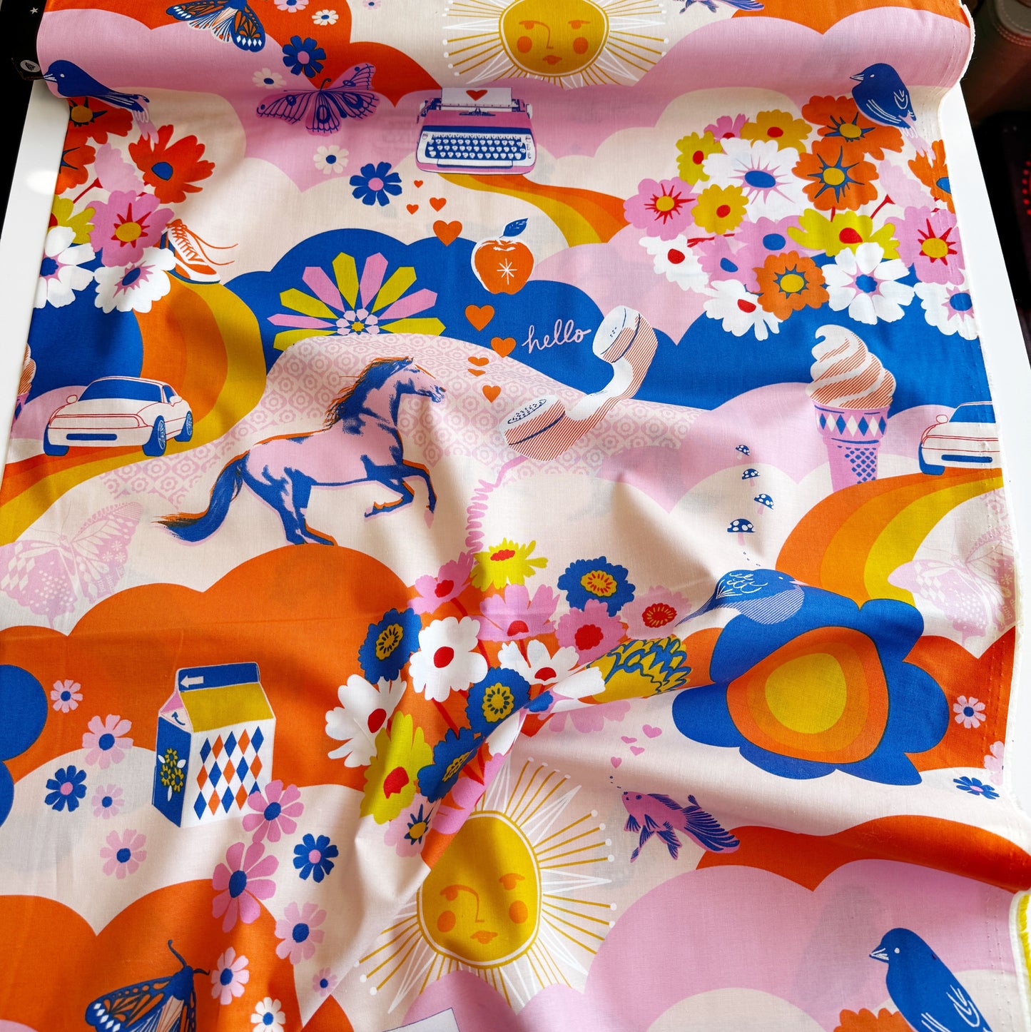 Best Day Ever orange Ruby Star fabric