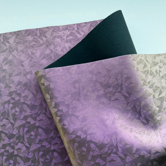 purple geometric design vinyl faux leather for bag making