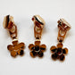 Flower zipper pulls PICK your color 3 pack