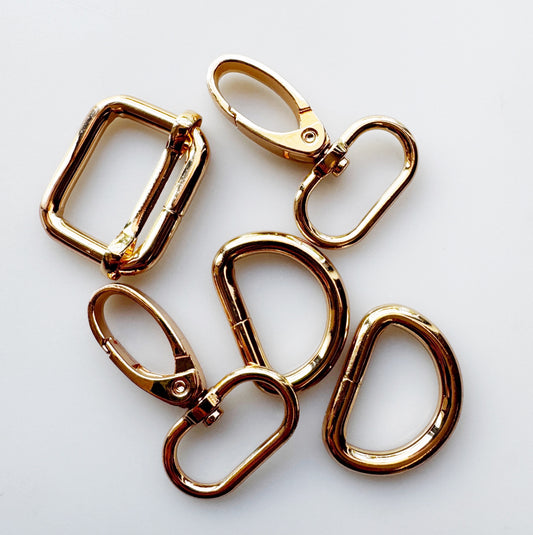 Sew Hungry Hippie Bag Making Hardware Pack 1" width - Gold color