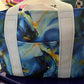 Blue & Gold Agate Pattern Canvas Fabric 36" x 58"
