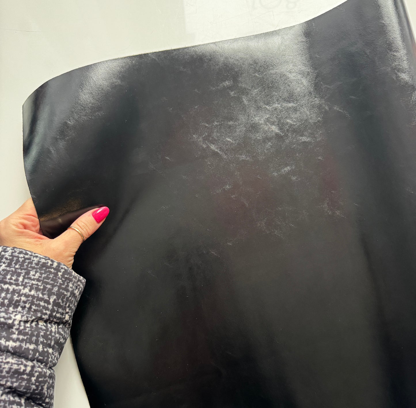 Stylish Black Smooth Vinyl - Premium Faux Leather