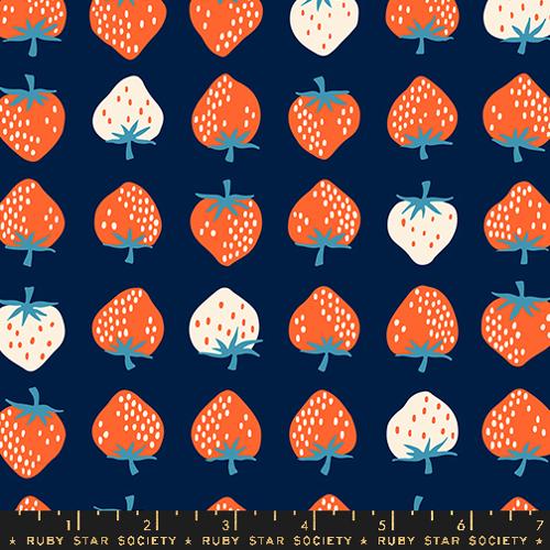 Strawberry Navy per yard PREORDER